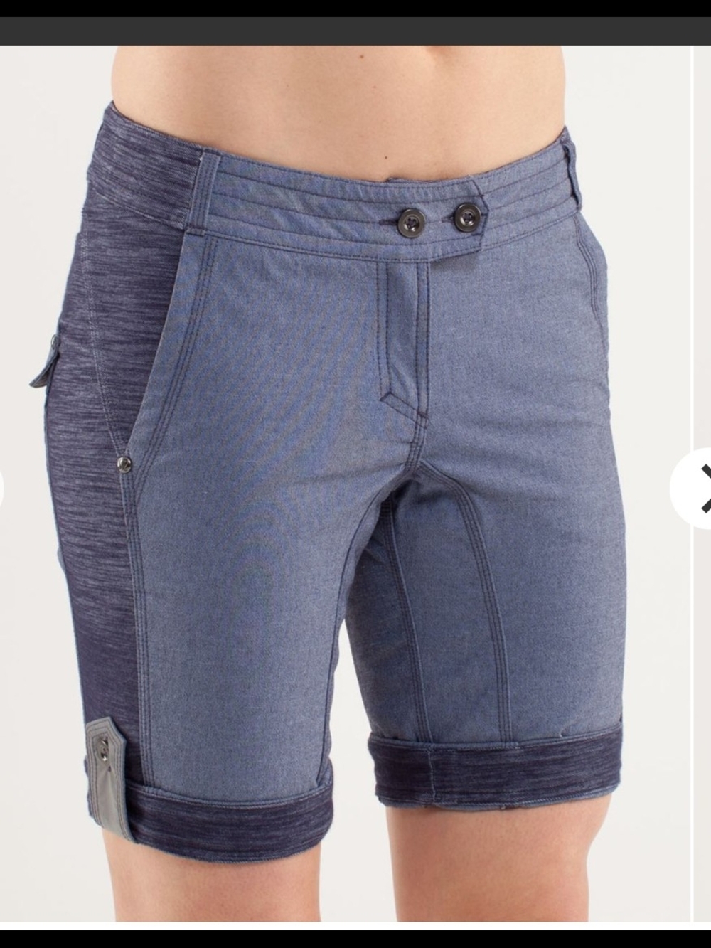lululemon athletica Navy Two-Tone Stretch Shorts